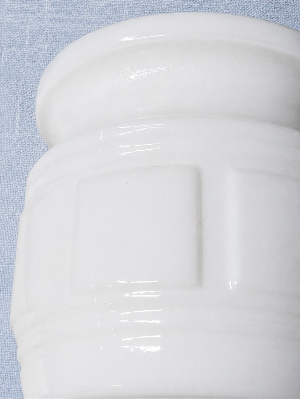 Vintage White Milk Glass Jardiniere Cachepot Vase | Coastal Cottage Americana - Picture 4 of 12
